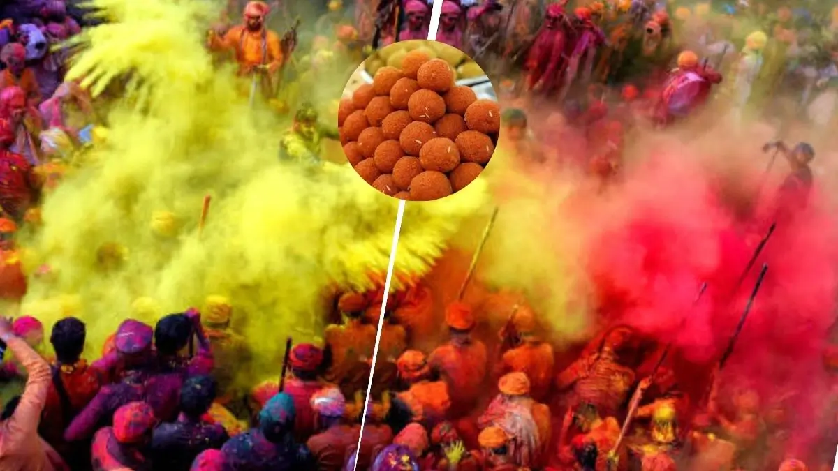 Laddoo Holi at Sriji Temple